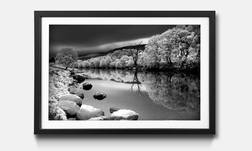 The framed art print Mystic River