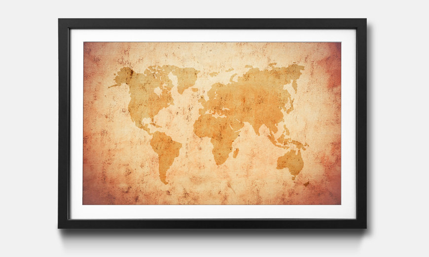 The framed art print Old Map Of The World