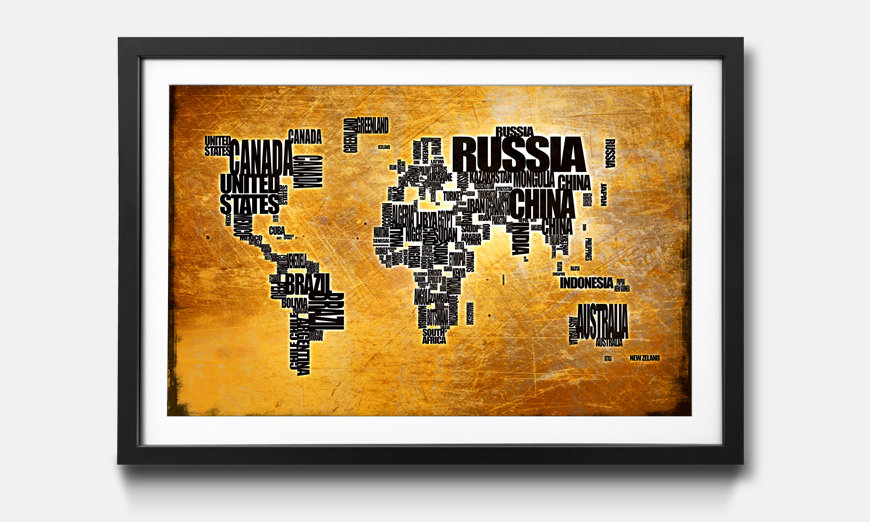 The framed art print Worldmap No 6