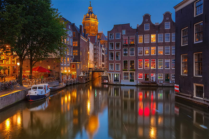 Photo wallpaper Canal in Amsterdam