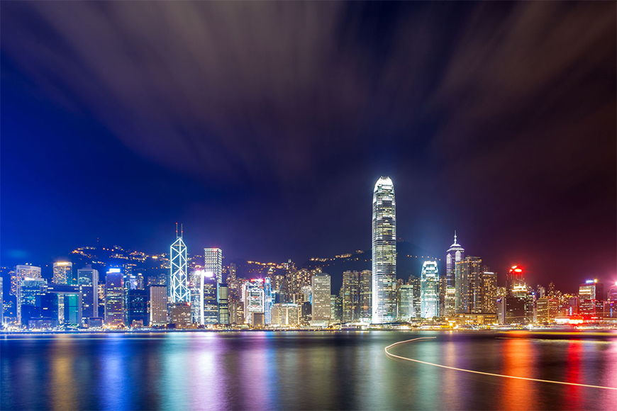 Photo wallpaper Hongkong at Night in 6 Größen