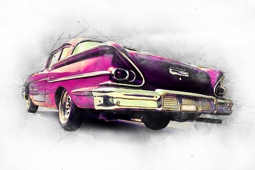 Photo wallpaper Pink Chevrolet