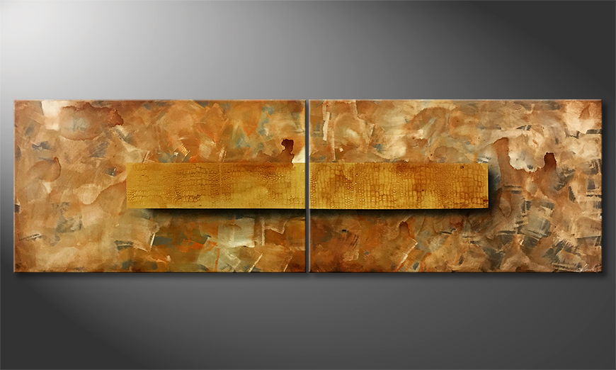 Canvas painting Acient Gold 200x60cm