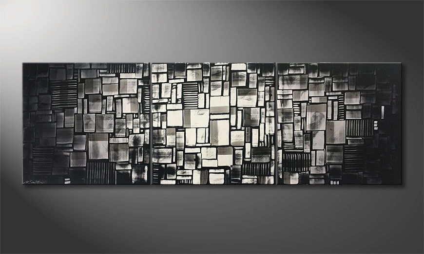 Canvas painting Chicago Night 240x80cm