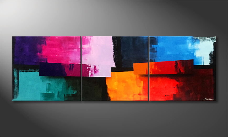 Canvas painting Confusion 210x70cm