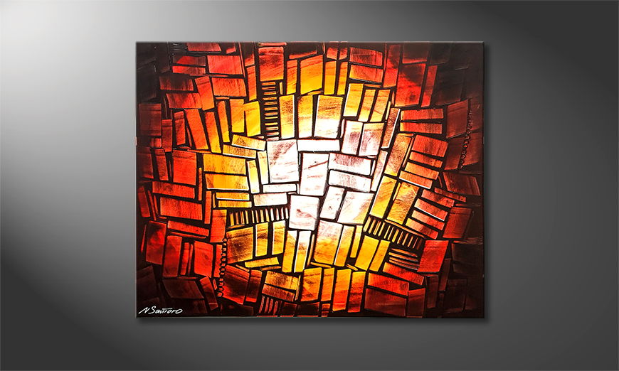 Canvas painting Cubic Sun 100x80cm