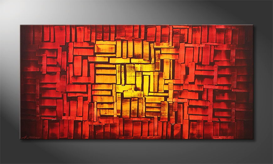 Canvas painting Cubic Sun 140x70cm