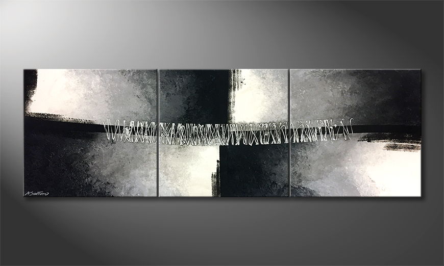 Canvas painting Dancing Silver 210x70cm