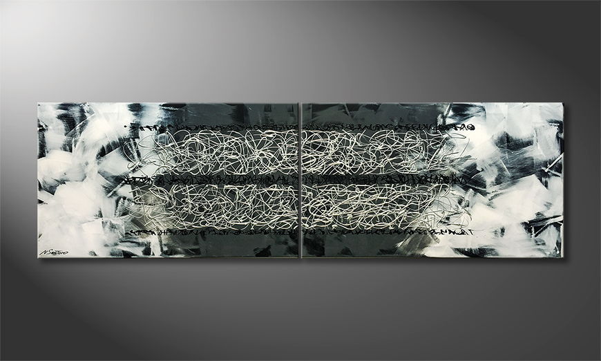 Canvas painting Disordered Order 200x60cm