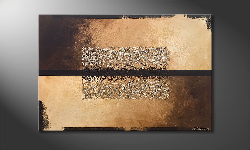 Canvas painting Divided Silver 120x80cm