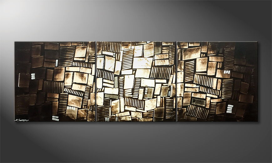Canvas painting Earth Cubes 210x70cm