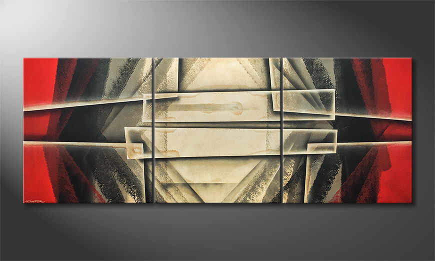 Canvas painting Glassy Contrast 240x80cm