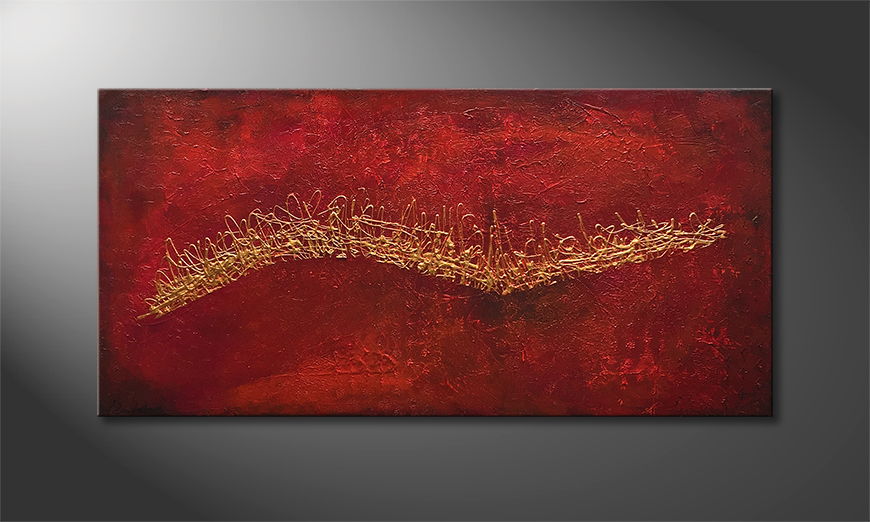 Canvas painting Golden Movement 140x70cm