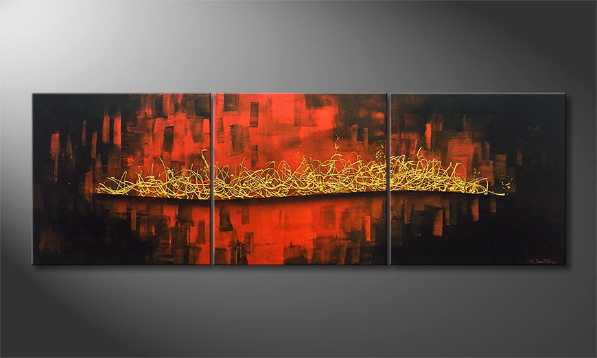 Canvas painting Golden Tail 210x70cm