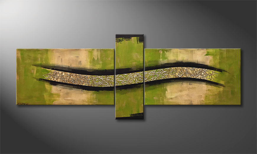 Canvas painting Green Force 230x90cm