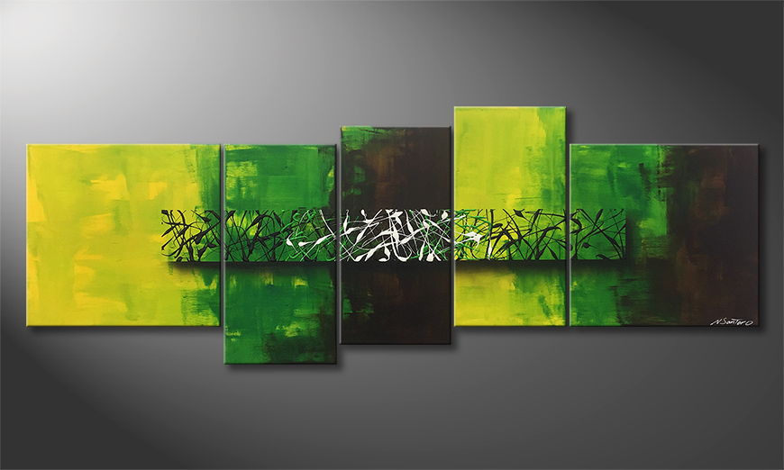 Canvas painting Green Night 190x70cm
