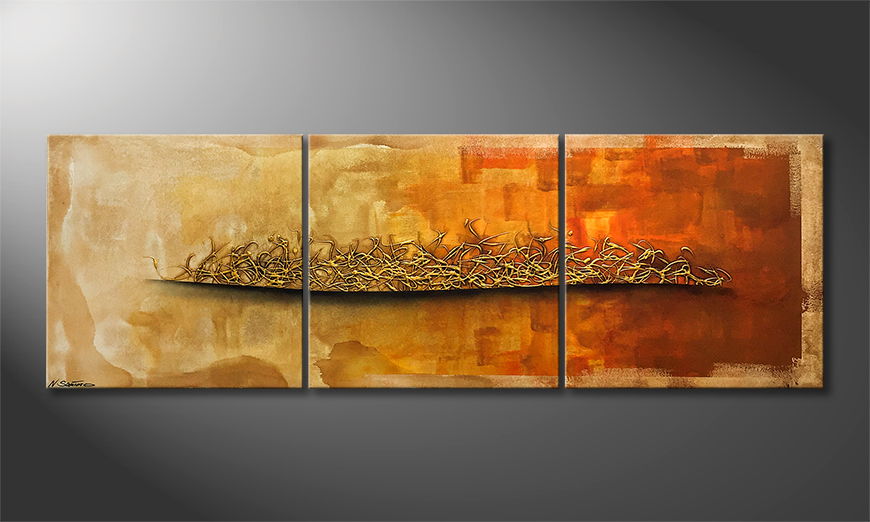 Canvas painting Indian Sundown 210x70cm