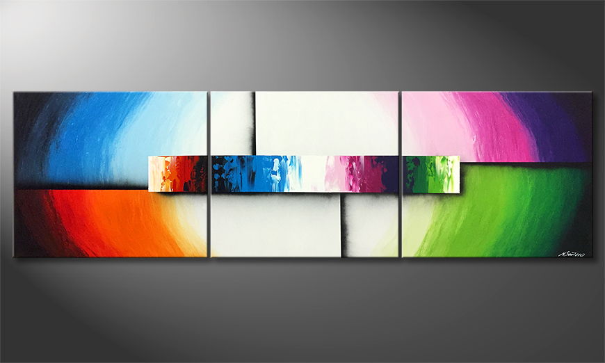 Canvas painting Play Of Elements 270x80cm