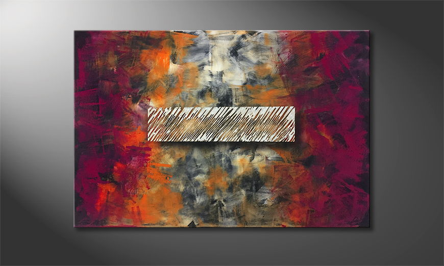 Canvas painting Raging Orange 120x80cm