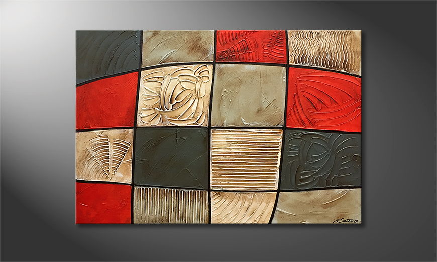 Canvas painting Red Earth 120x80cm