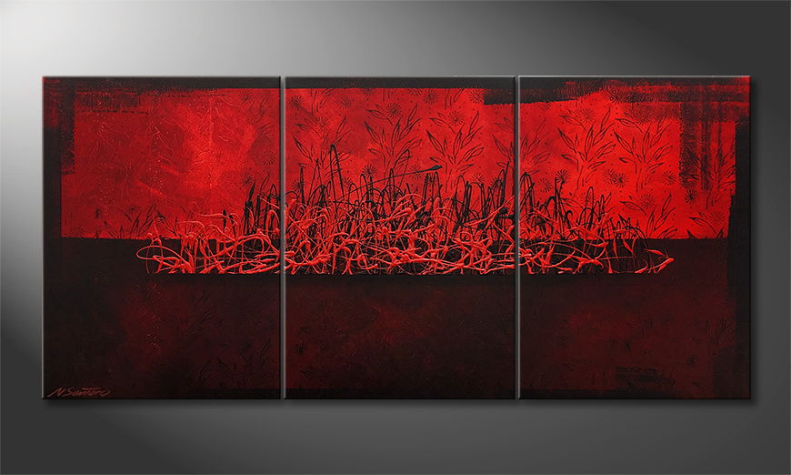Canvas painting Red Night 150x70cm
