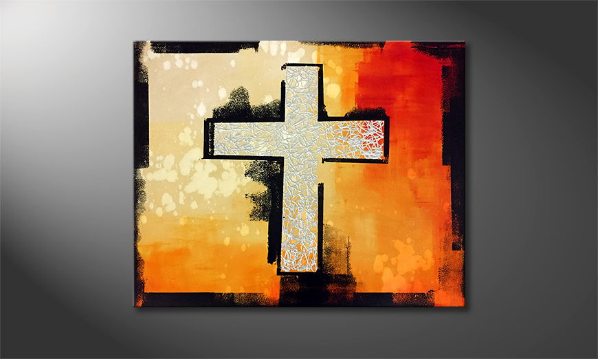 Canvas painting Sign Of The Cross 100x80cm