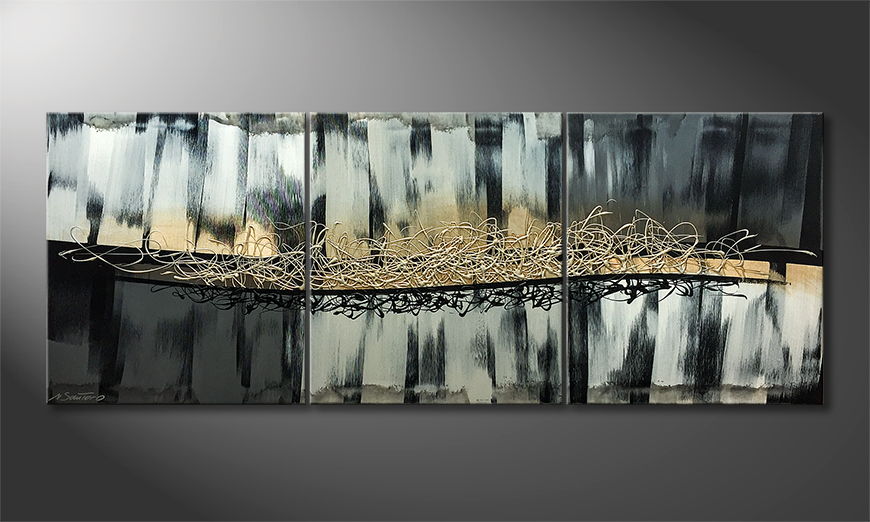 Canvas painting Silver Shadow 180x70cm