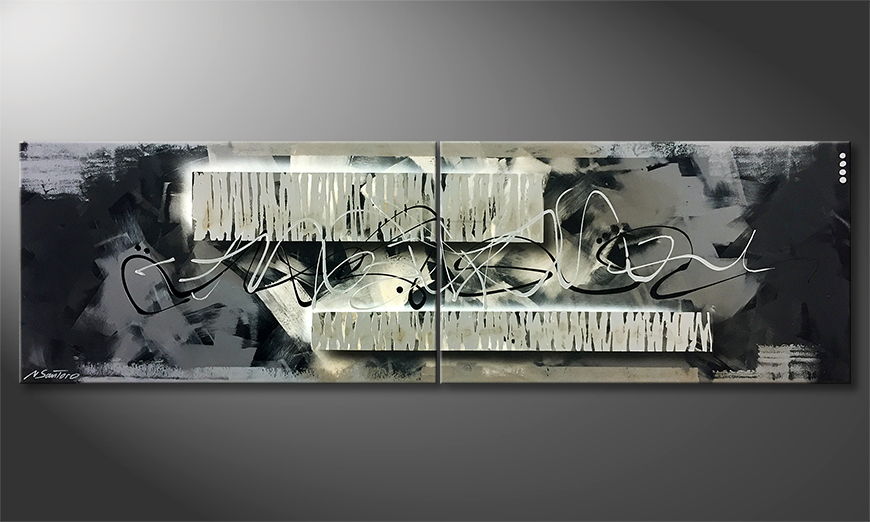Canvas painting Strong Together 200x60cm