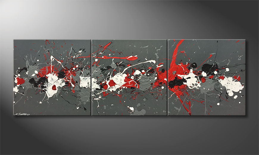 Canvas painting Synapses 210x70cm