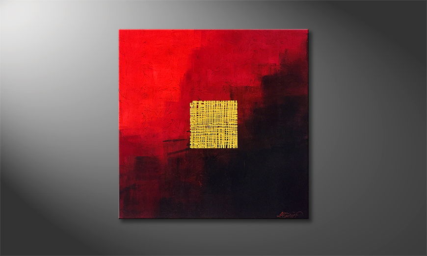 Canvas painting Twisted Gold 80x80cm