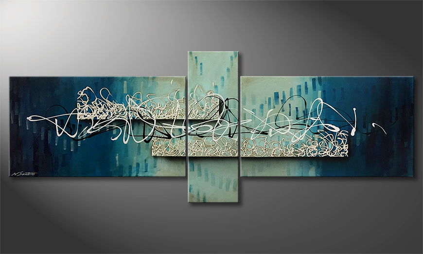 Canvas painting Underwater Melody 230x90cm