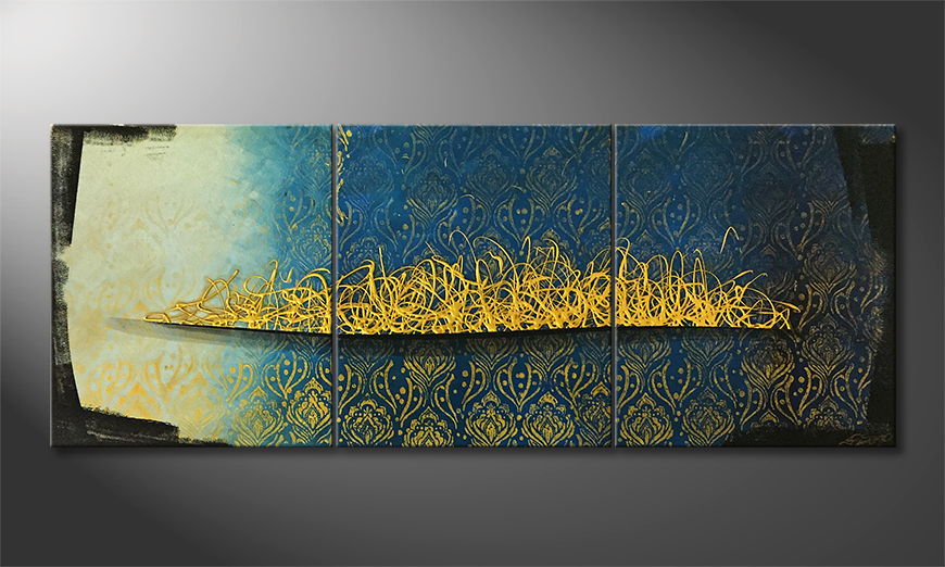 Hand painted painting Arabic Gold 180x70cm