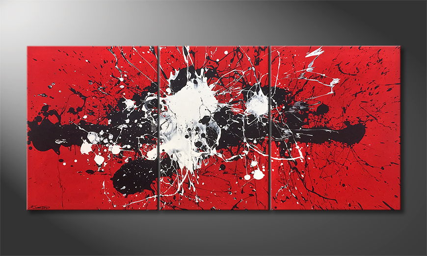 Hand painted painting Battle Of Opposites 200x90cm