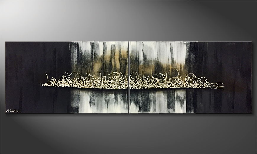 Hand painted painting Between Two Days 200x60cm