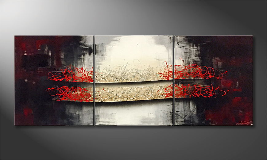 Hand painted painting Bright Spot 180x70cm