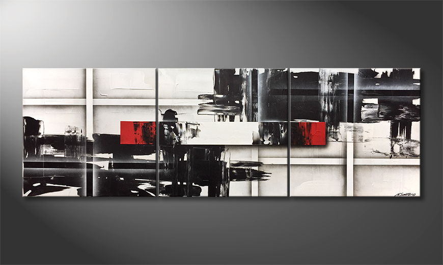 Hand painted painting Clash Of Opposites 240x80cm