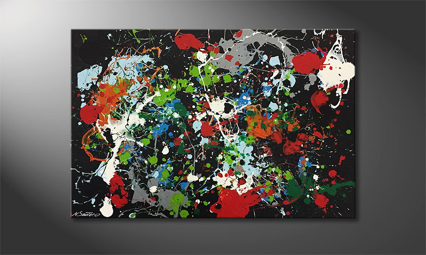 Hand painted painting Color Explosion 120x80cm