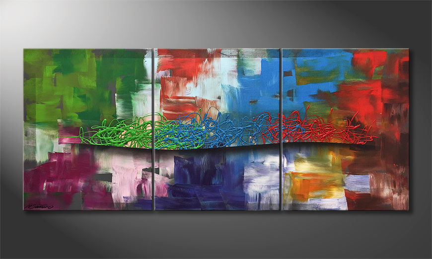 Hand painted painting Color Storm 150x65cm