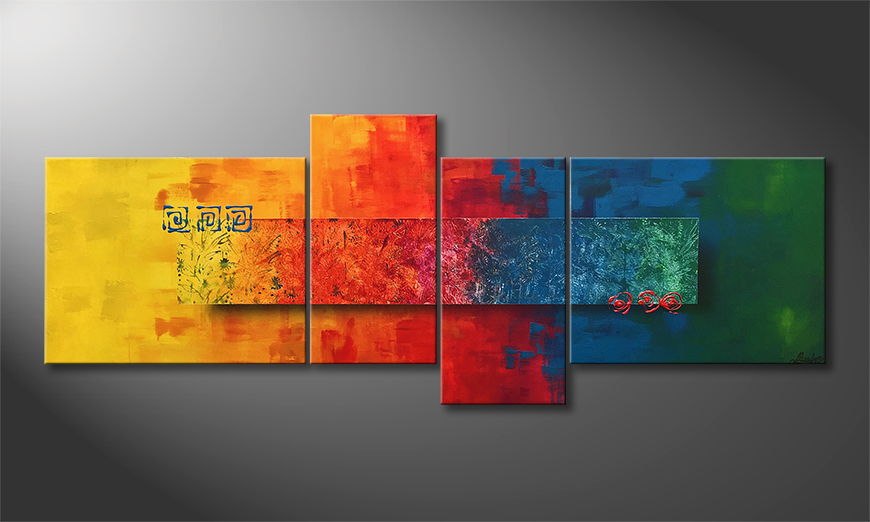 Hand painted painting Colors Of Nature 180x70cm