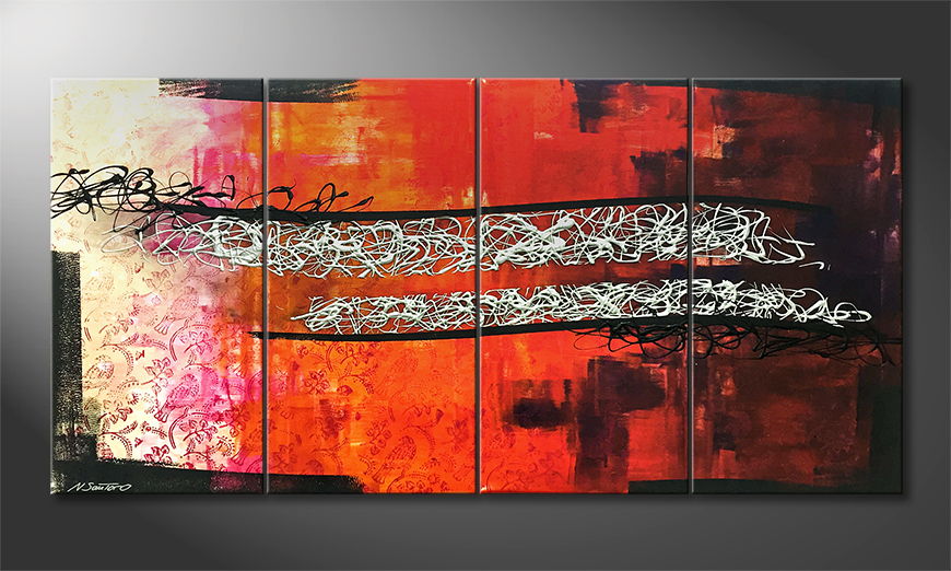Hand painted painting Communication 160x80cm