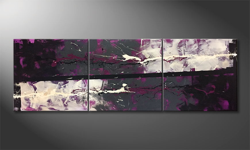 Hand painted painting Disturbed 210x70cm