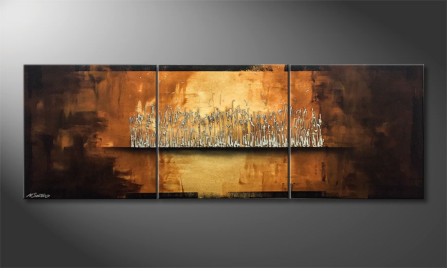 Hand painted painting Earth Secret 210x70cm