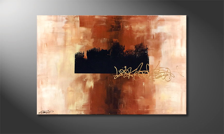 Hand painted painting Earthquake 120x80cm