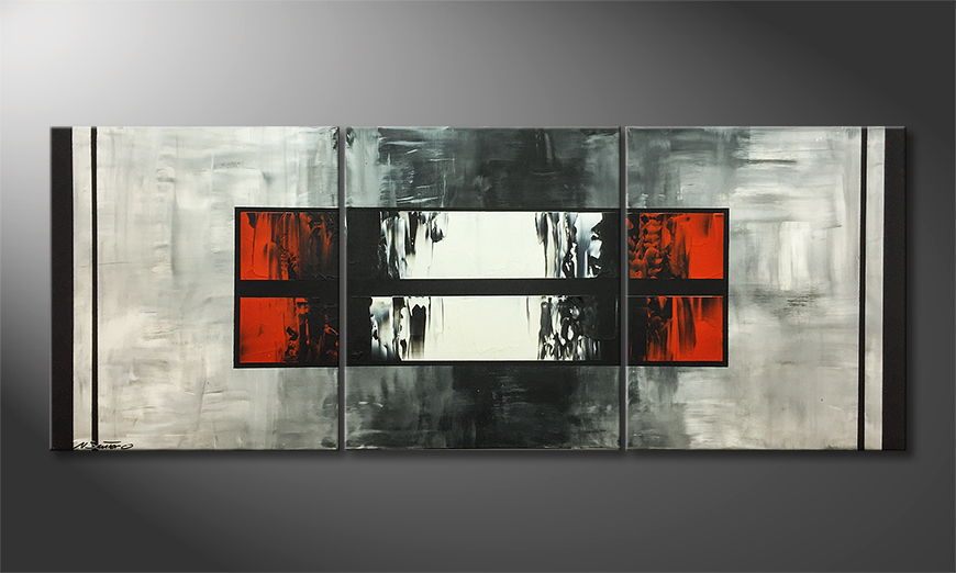 Hand painted painting Ending Contrast 180x70cm