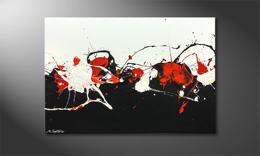 Hand painted painting Erupted Contrast 120x80cm