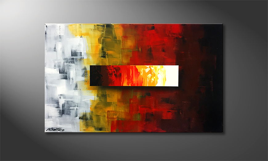 Hand painted painting Fire 120x75cm