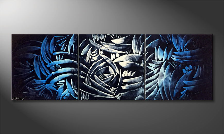 Hand painted painting Frozen Blades 210x70cm