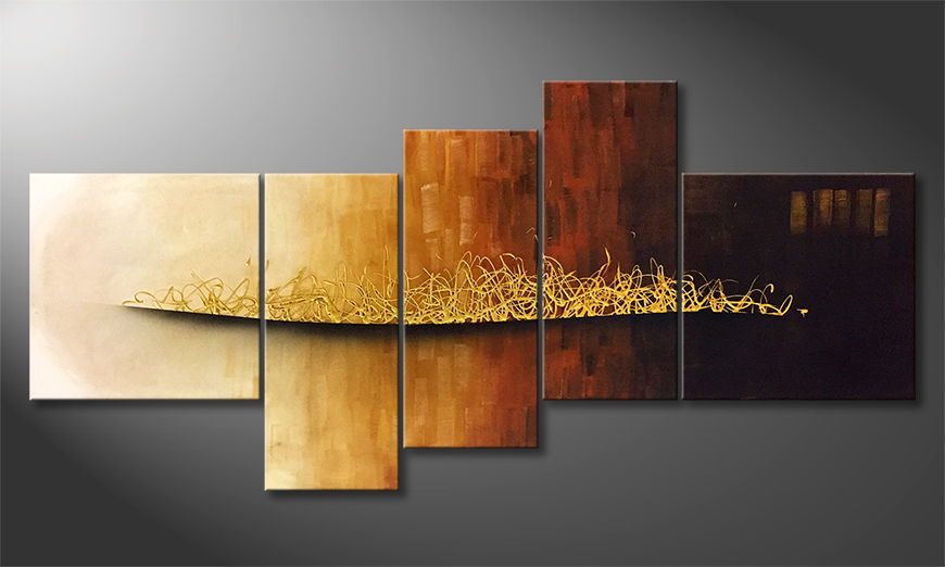 Hand painted painting Golden Hour 190x90cm