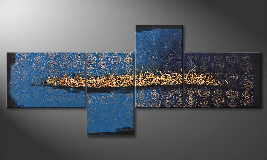 Hand painted painting Golden Melody 260x120cm