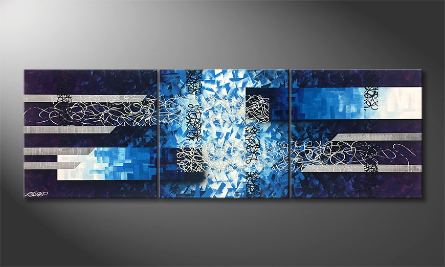 Hand painted painting Ice Breaker 210x70cm
